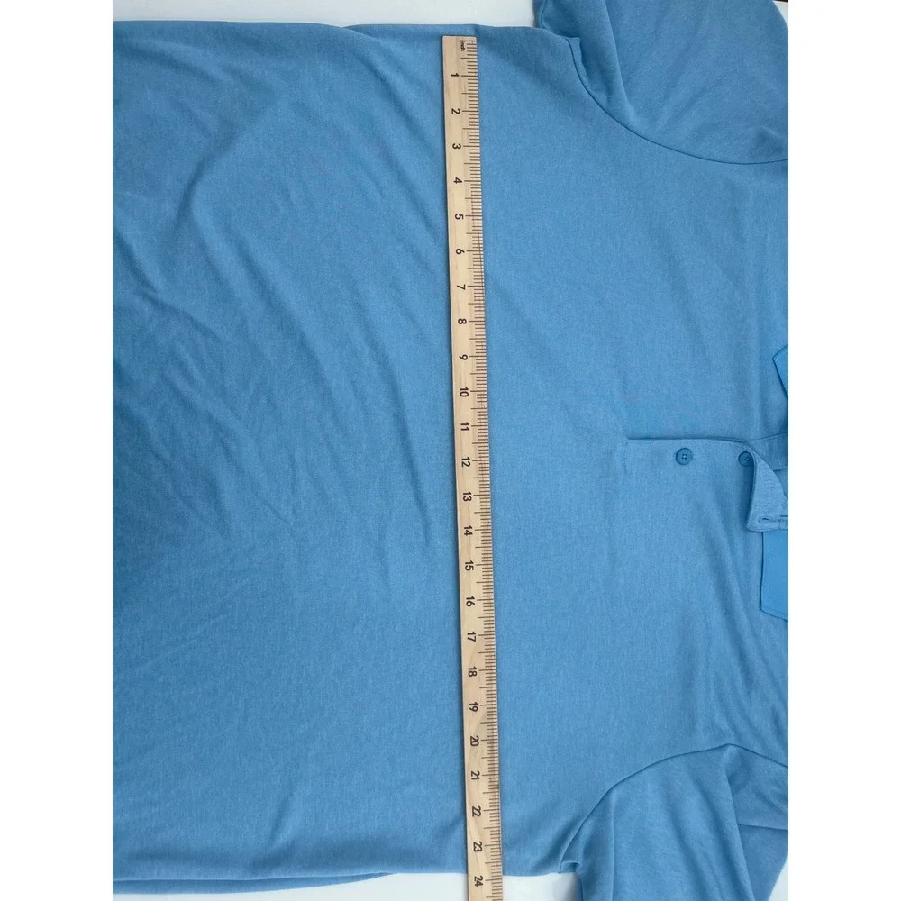 Adidas Mens XL Light Blue Heather Golf‎ Polo Shirt Short Sleeve Performance